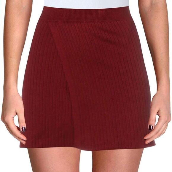 Free People Mod Wrap Skirt in Wine - Picture 7 of 14